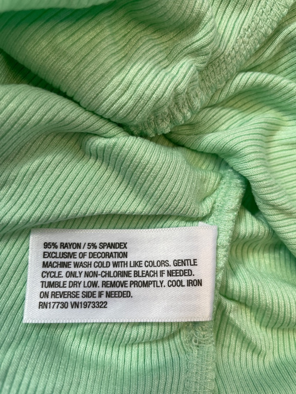 NWT wild fable Mint Green Shell-Embroidered Ribbed Tank. Size XS. - Picture 5 of 5